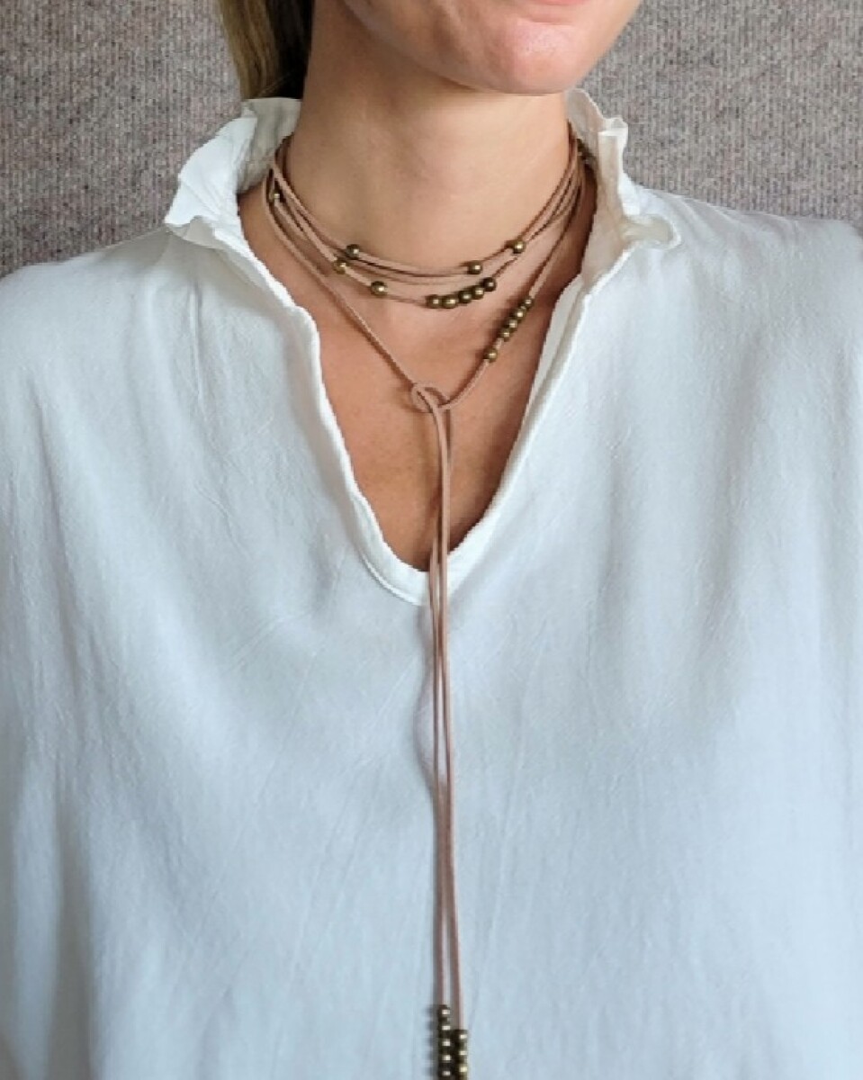 Collar Corbatín - Beige - Oro 