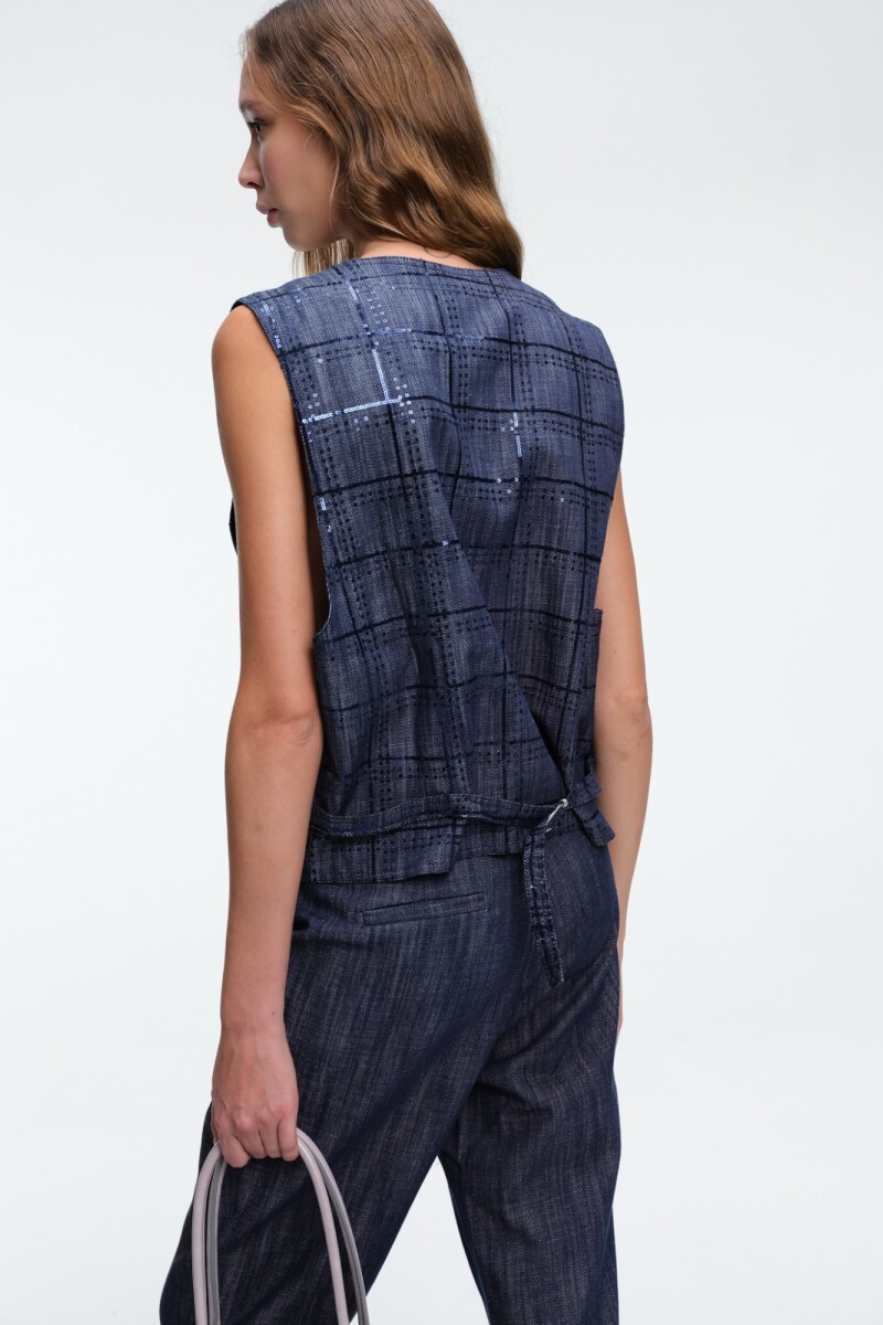 CHALECO LENTEJUELA Azul