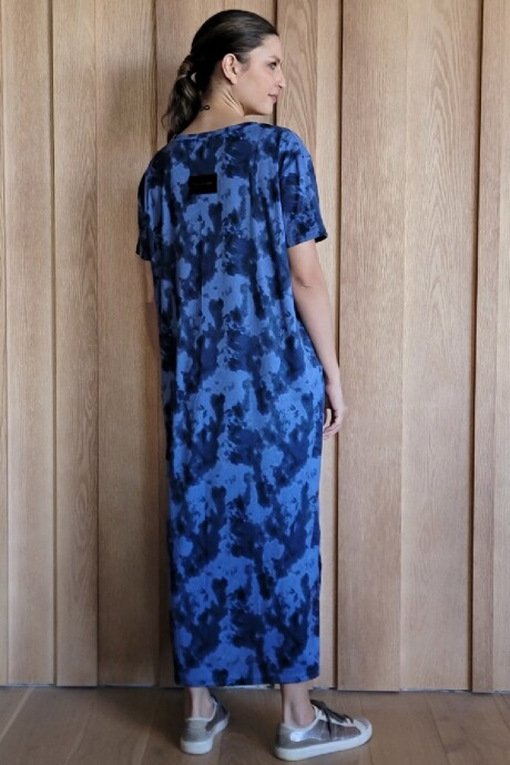 Vestido hibisco Print Azul