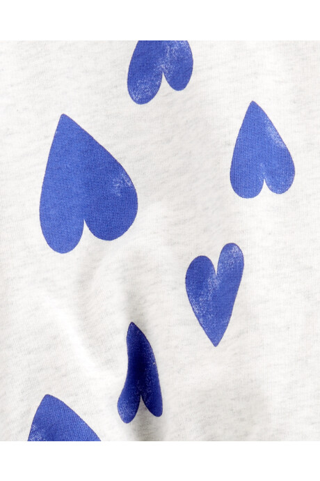 Set dos piezas de algodón, pantalón y buzo, diseño corazones Sin color