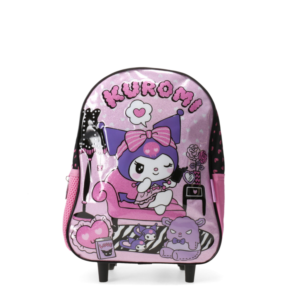 Mochila Disney Kuromi Mini c/Carro - Fucsia - Lila 