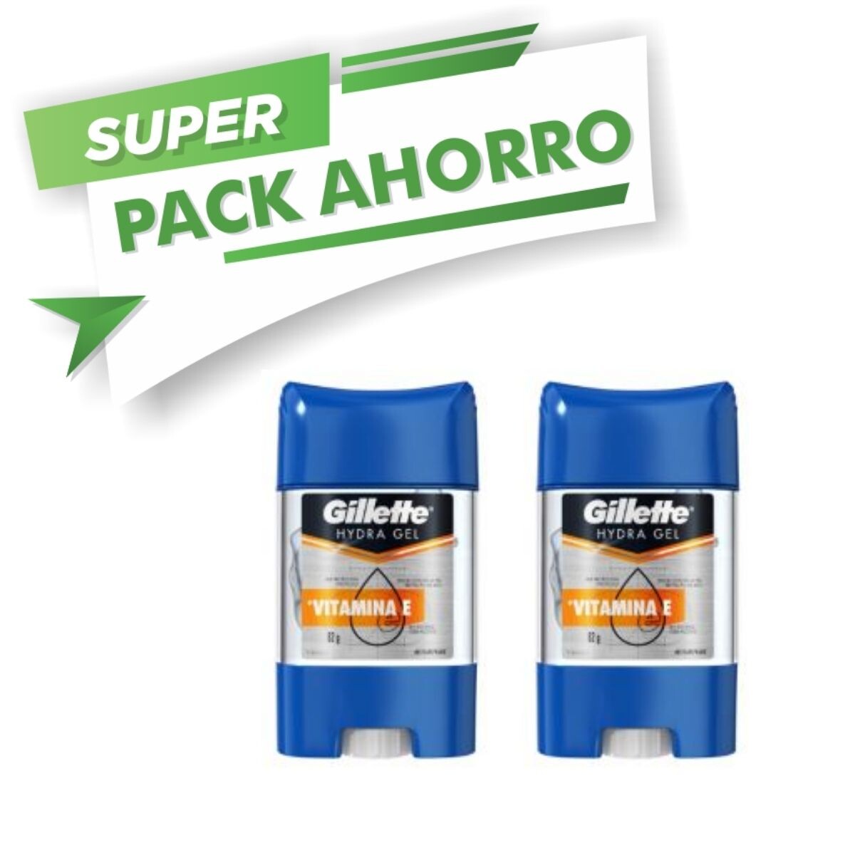 Desodorante en Barra Gillette Hydra Gel Vitamina E Pack Ahorro X2 82 GR 