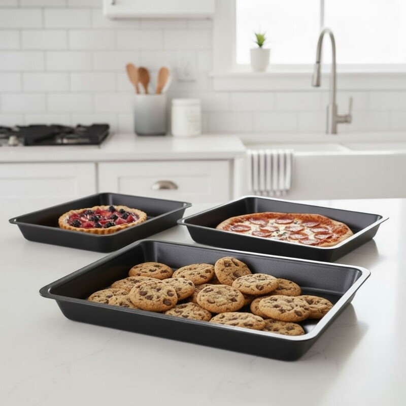 Set x3 asaderas rectangulares GRIS