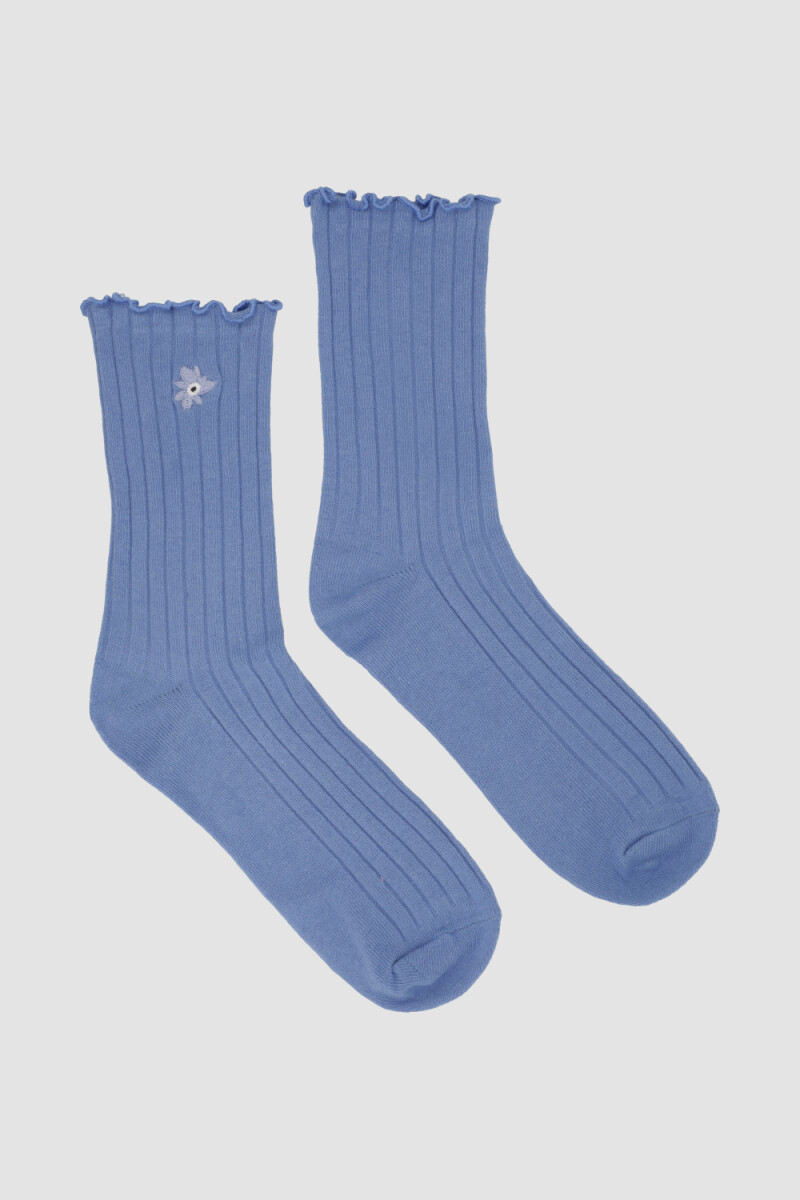 Medias morely volado - Azul piedra 