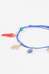 Pulsera dijes y ojito regulable azul