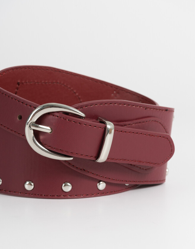 Cinturones y Fajas Tendencia Faja Con Tachas - Rojo Burdeaux