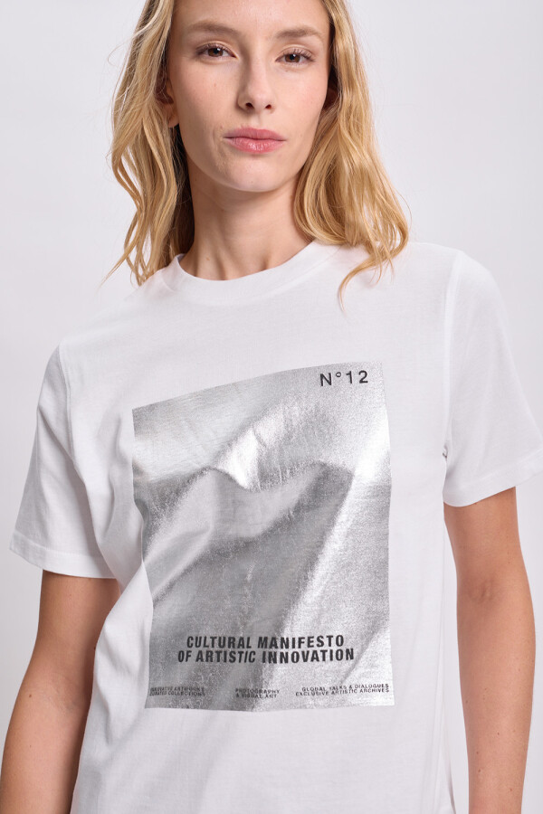 Remera básica estampa Blanco