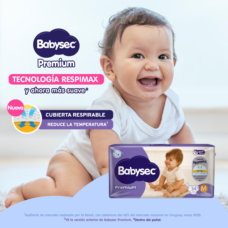 Pañales Babysec Premium Talle M 136 Uds. Pañales Babysec Premium Talle M 136 Uds.