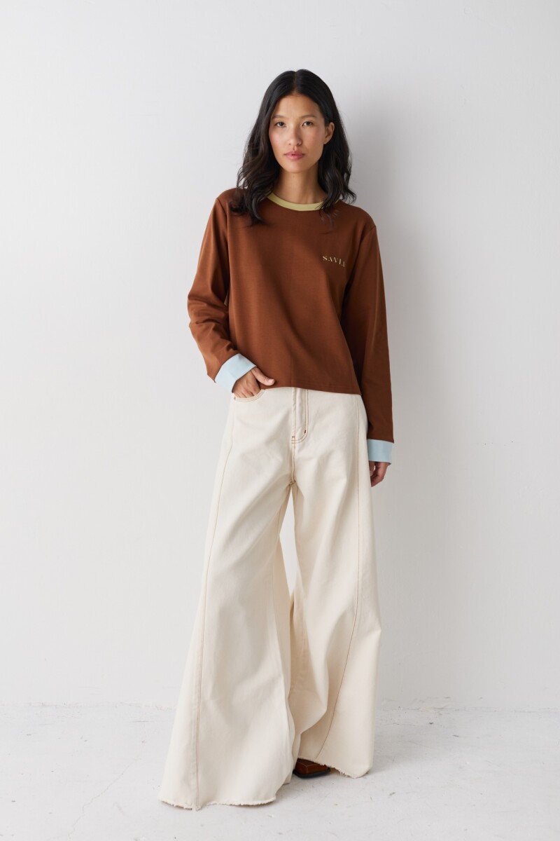 PREVENTA TSHIRT SAVIA CONTRAST Chocolate