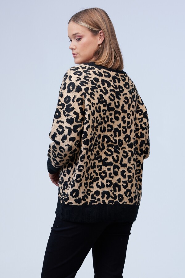 Buzo Animal Print NEGRO/BEIGE