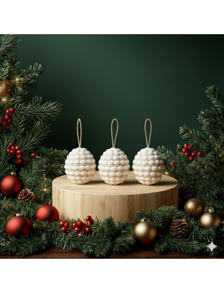 ESFERA RUSTICA C/ CORDON GALON 8 CM. X 3 UNID. ESFERA RUSTICA C/ CORDON GALON 8 CM. X 3 UNID.