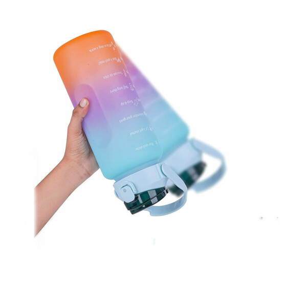 Set X2 Botella De Agua Deportiva 2L + 800 ML MotivacionaL Variante Color Magenta
