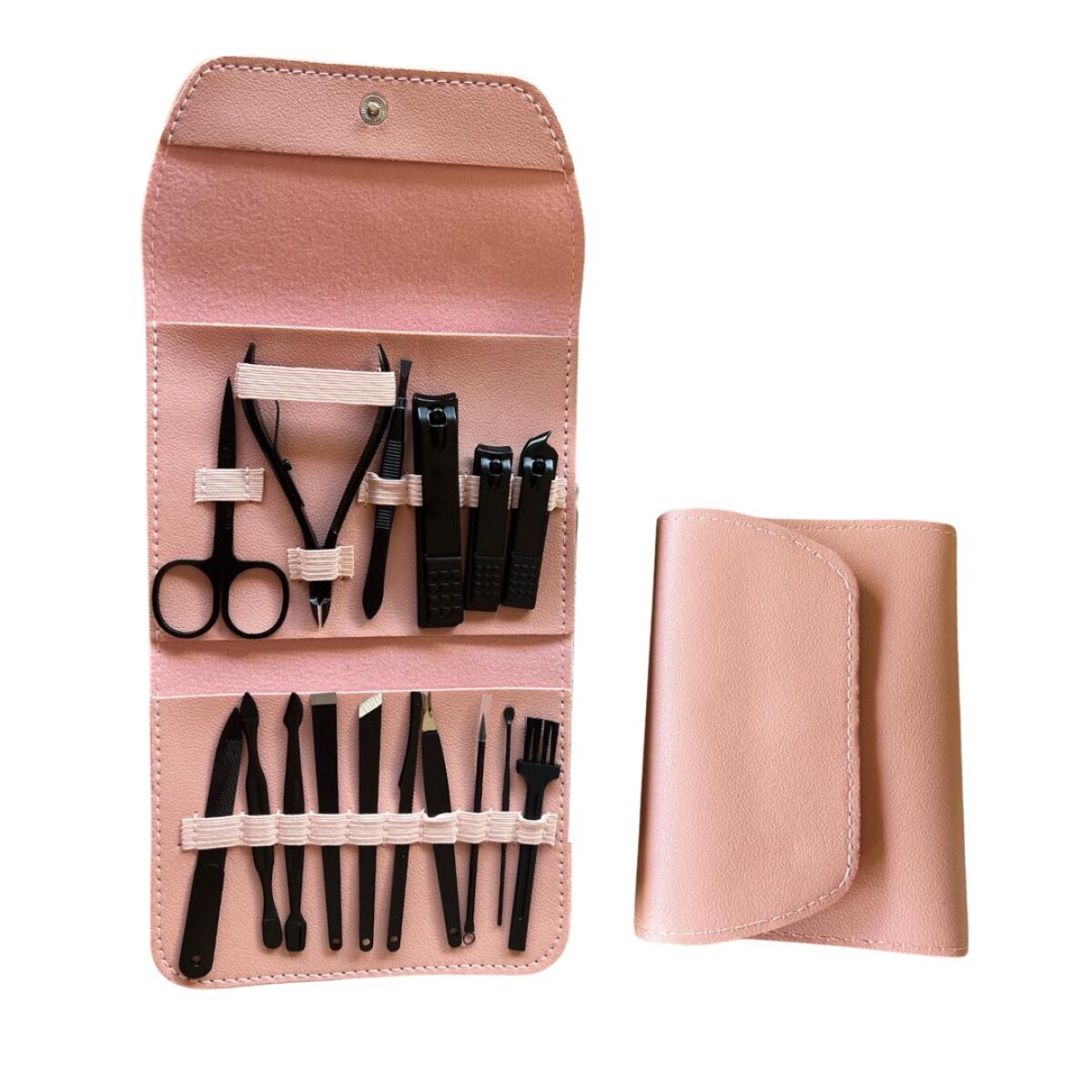 Set Manicura Pedicura Cortauñas Estuche 16 Piezas Accesorios Color Rosa 