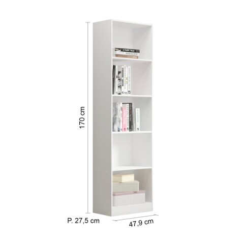 Combo de Escritorio Caballete con Biblioteca 5 Estantes - Blanco Combo de Escritorio Caballete con Biblioteca 5 Estantes - Blanco