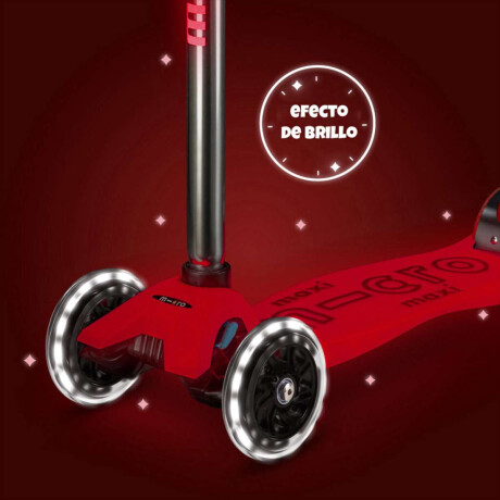 Monopatín Micro Maxi Glow LED Ajustable con 3 Ruedas Rojo