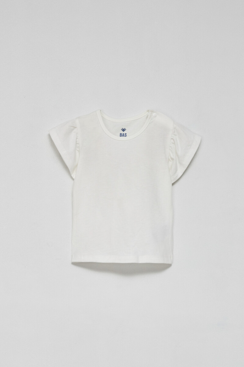 Remera Manga Corta Volados Blanco