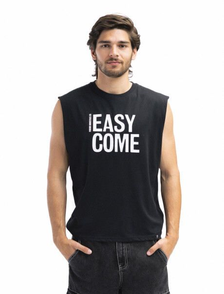 Musculosa Estampada Oversized Negro New York