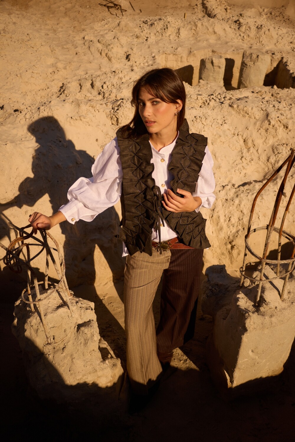 Dancing Queen Vest Tweed Verde / Negro