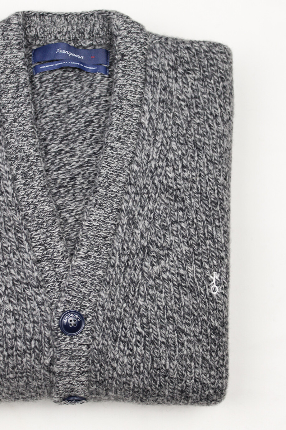 Cardigan Pesado Gris Melange