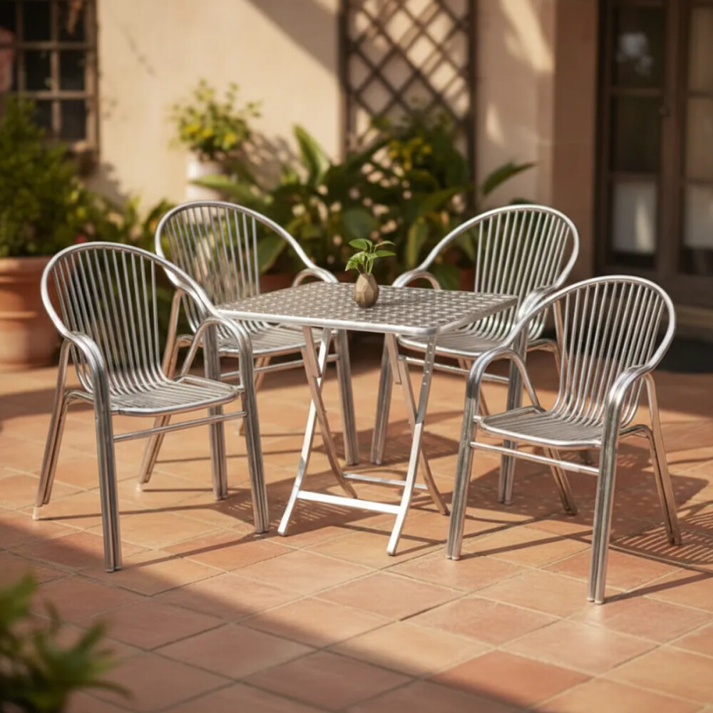 Juego Comedor Cuadrado Con 4 Sillas Para Exterior Resistente Juego Comedor Cuadrado Con 4 Sillas Para Exterior Resistente