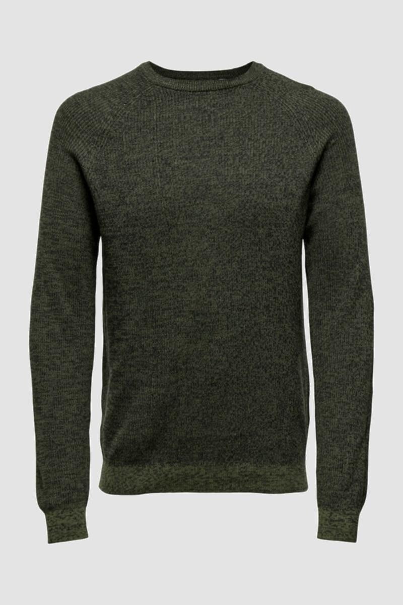 Sweater De Punto Texturizado - Olive Night 