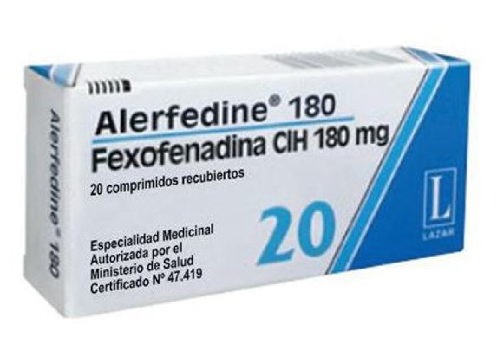 Alerfedine 180mg 20 Comprimidos 
