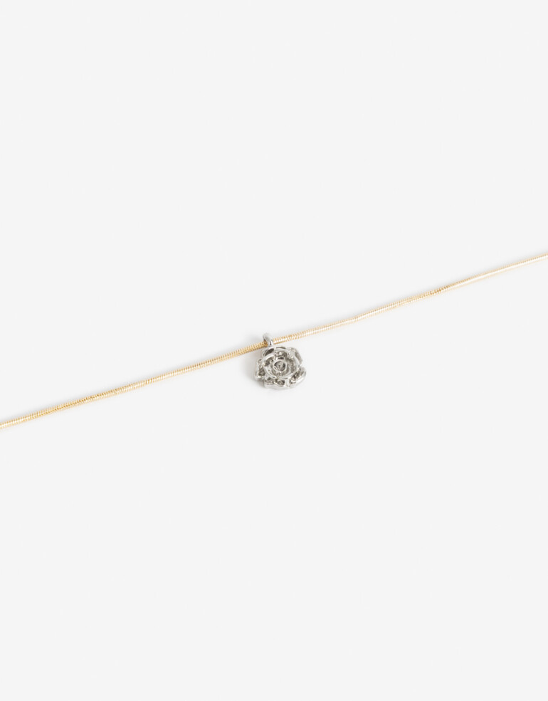 Pulseras Flexibles Metal Pulsera Flexible Biplating Con Dije - Dorado