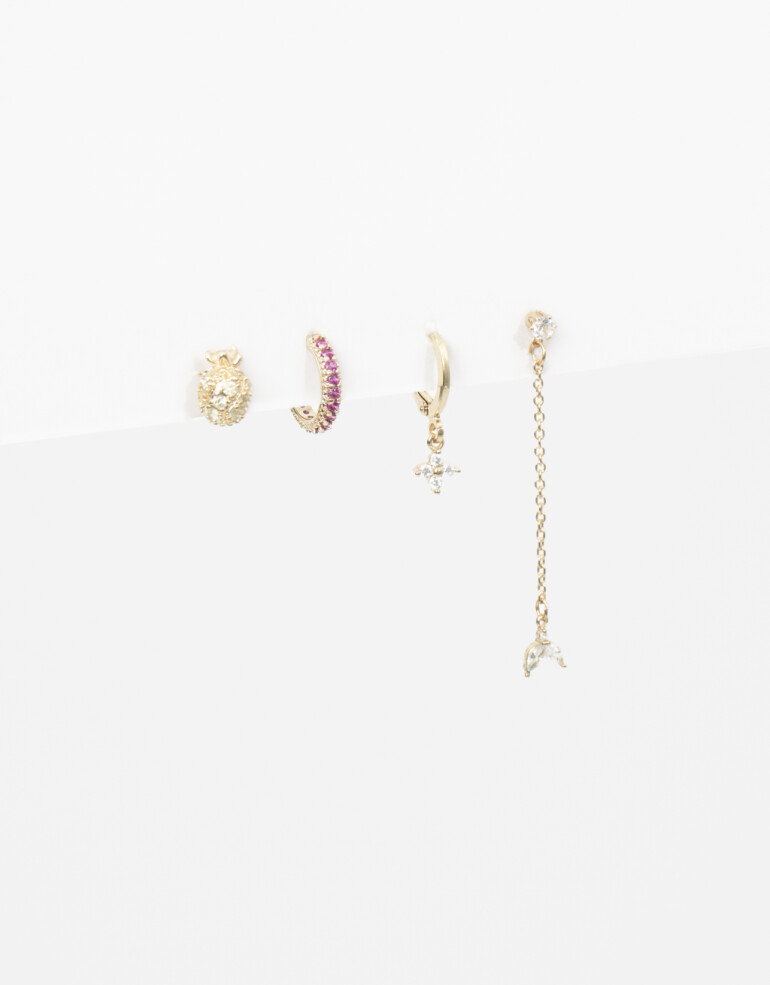 Aros Sets Strass Set De Aros Con Cubic Zirconia - Dorado