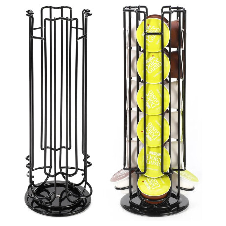 Dispensador Soporte Para 24 Capsulas Dolce Gusto Gira 360 Negro