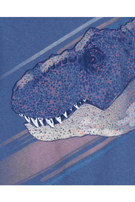 Pijama cuatro piezas de algodón, dos pantalones y dos remeras, diseño dinos Sin color