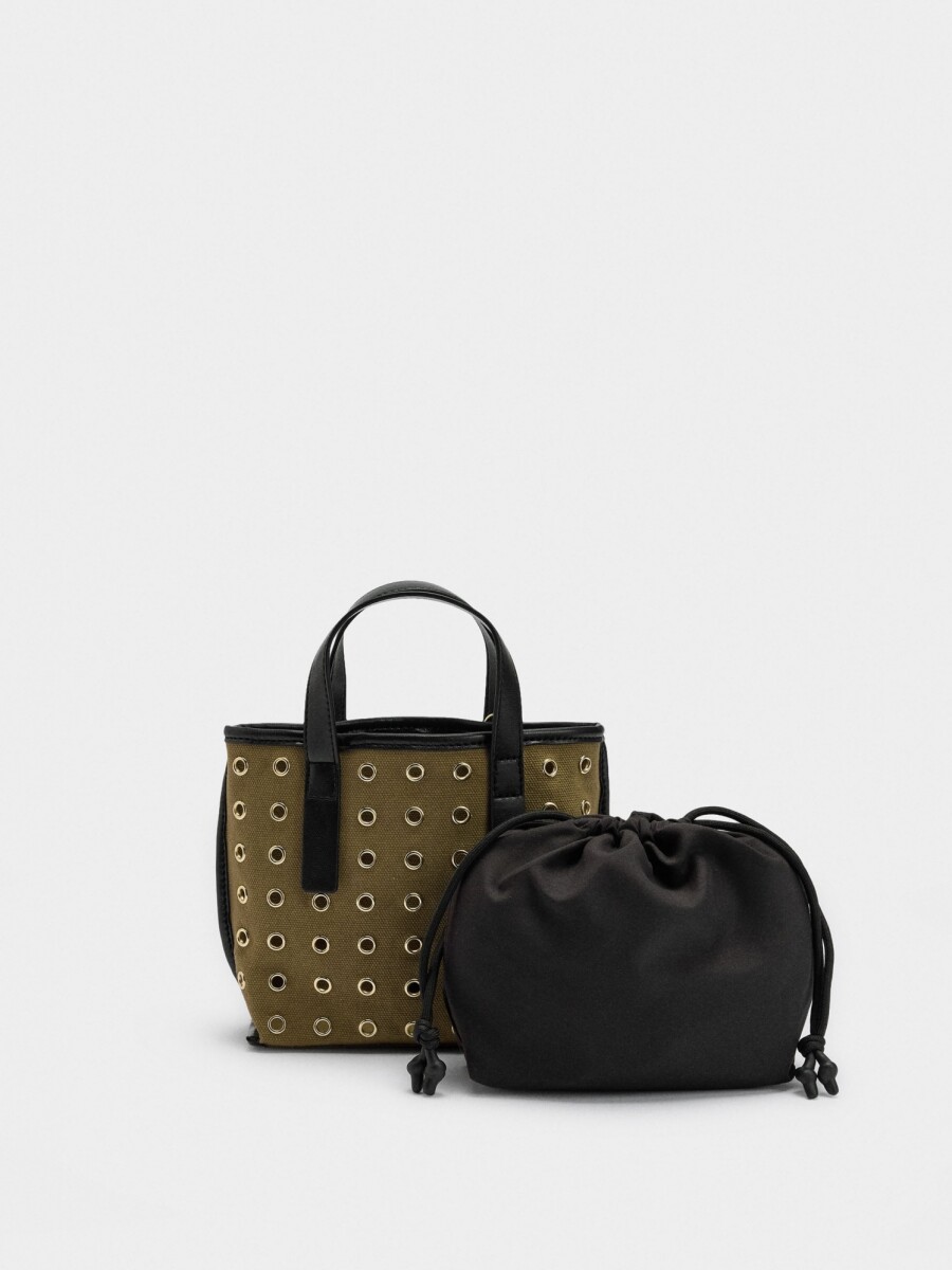 Bolso Tote Con Tachuelas Bolsa Interior caqui