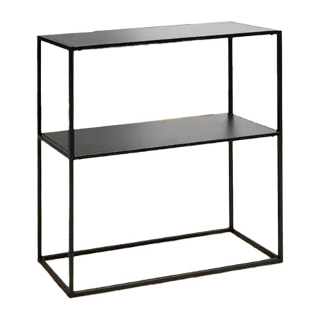Mesa Auxiliar Consola 2 Niveles Metal Moderna 78x27x78 cm Negro