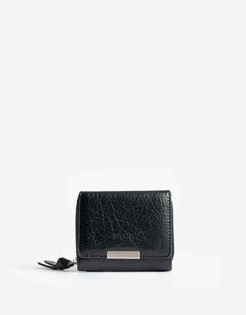 Billetera Solapa Billetera Con Solapa Negra - Negro