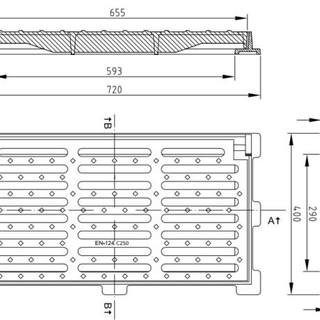 REJILLA SUMIDERO ACO I-BASIC 650X350 C250 REJILLA SUMIDERO ACO I-BASIC 650X350 C250