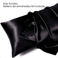 Funda Almohada De SatÃ­n SatÃ©n Tipo Seda Suave Negro