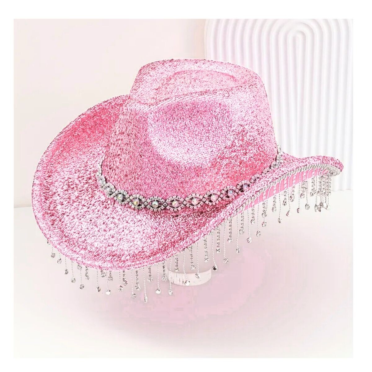 Sombrero Cowboy con Colgantes - Rosa 