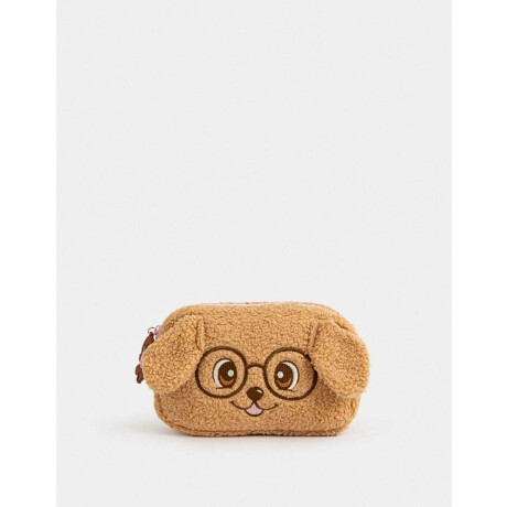 Cartuchera De Peluche Con Forma De Perrito Marron Medio