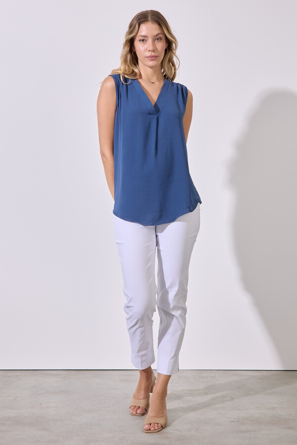 Blusa Escote V AZUL