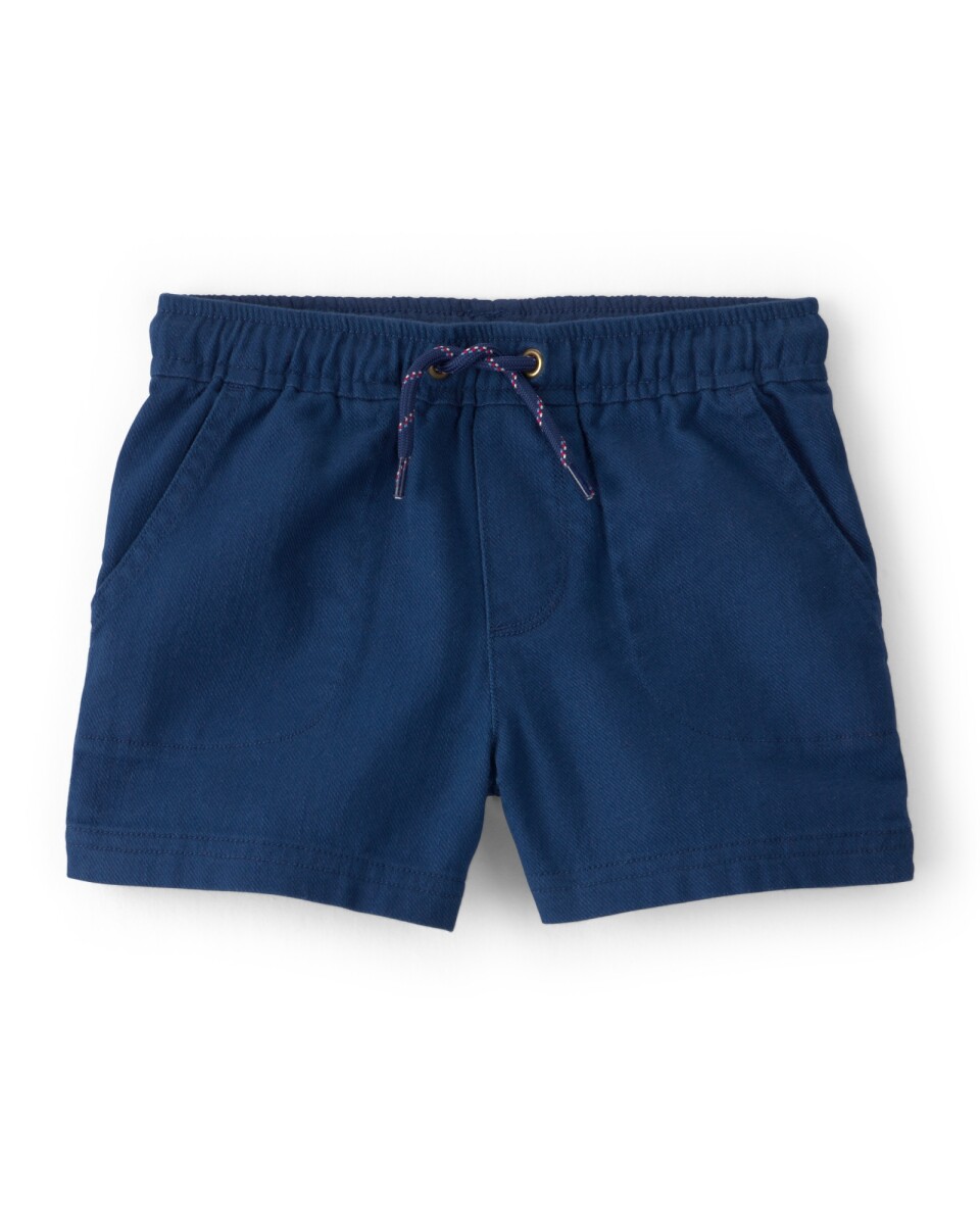Short de sarga, azul marino 