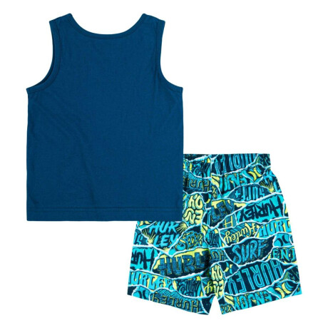 Conjunto Ripped Sticker Camiseta Tanike de Niña Azul