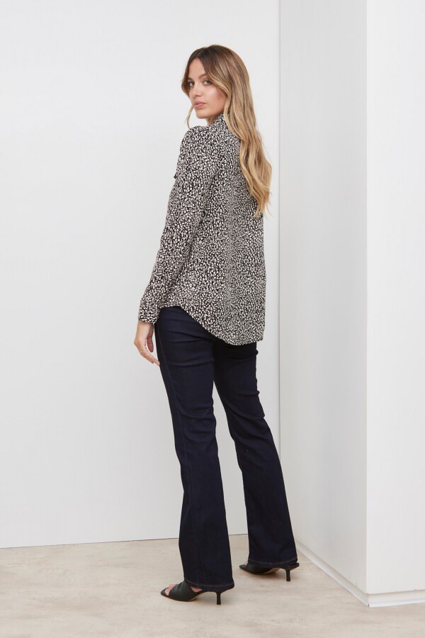 Camisa Printed NEGRO/BEIGE