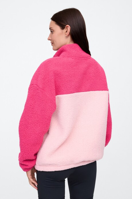 Buzo Corderito Con 3 Botones Logo Gap Mujer Vivacious Pink 19-2045