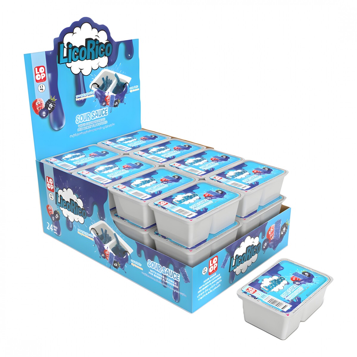 CARAMELO LIQUIDO LICORICO Display x24 Unidades - Mix Berry 