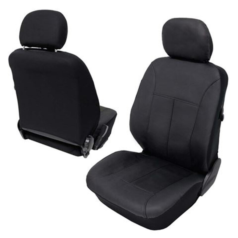 Juego de cubre asiento para autos en cuero ecológico NEGRO