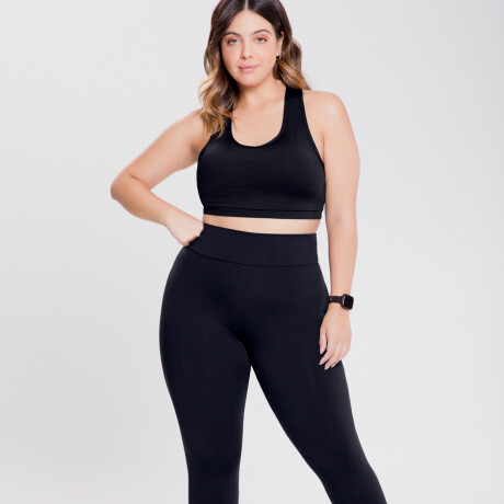 Top Liso de Natación con protección UV NEGRO