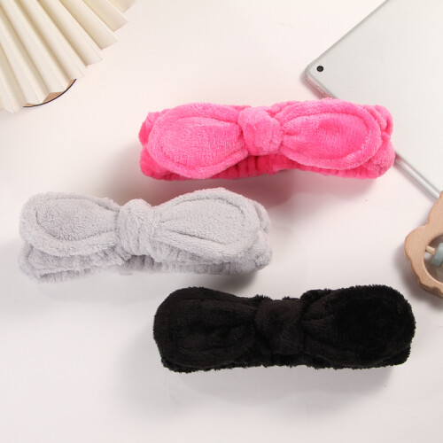 Vincha Para Maquillaje Con Lazo - Rosado/gris/negro Vincha Para Maquillaje Con Lazo - Rosado/gris/negro
