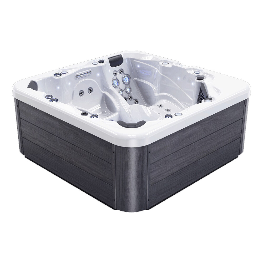 SPA HIDROMASAJE DE EXTERIOR PARA 6 PERSONAS COLOR GRIS C/COBERTOR NEGRO Spa Hidromasaje De Exterior Para 6 Personas Color Gris C/cobertor Negro