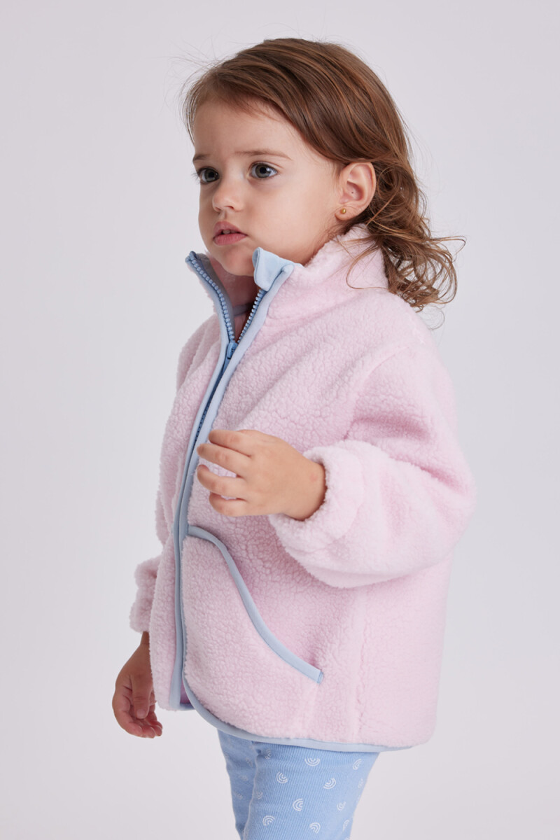 Campera de abrigo sherpa Rosa