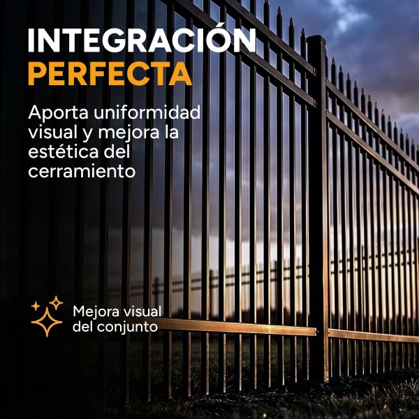 Poste Para Reja Modular Cerco Seguridad Hierro 2,40 Metros Color Negro