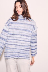 Polera Texturada Multi Celeste